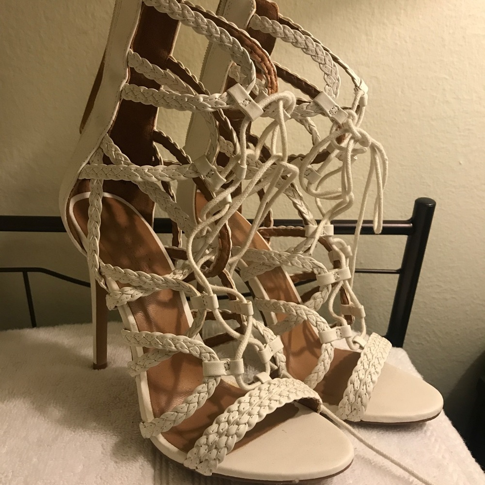 White Strappy Heals